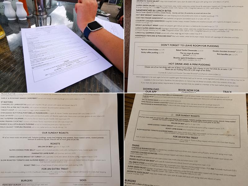 The Three Legged Cross Menu