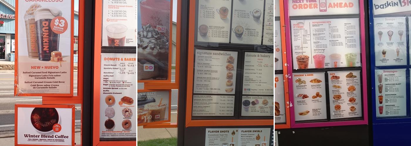 Dunkin' Menu
