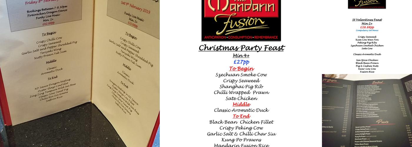 The Mandarin Fusion Menu