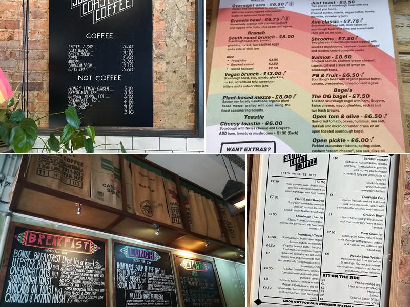 South Coast Coffee Menu