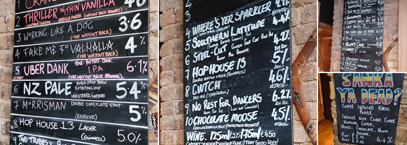 The Way Outback Brewing Company Menu