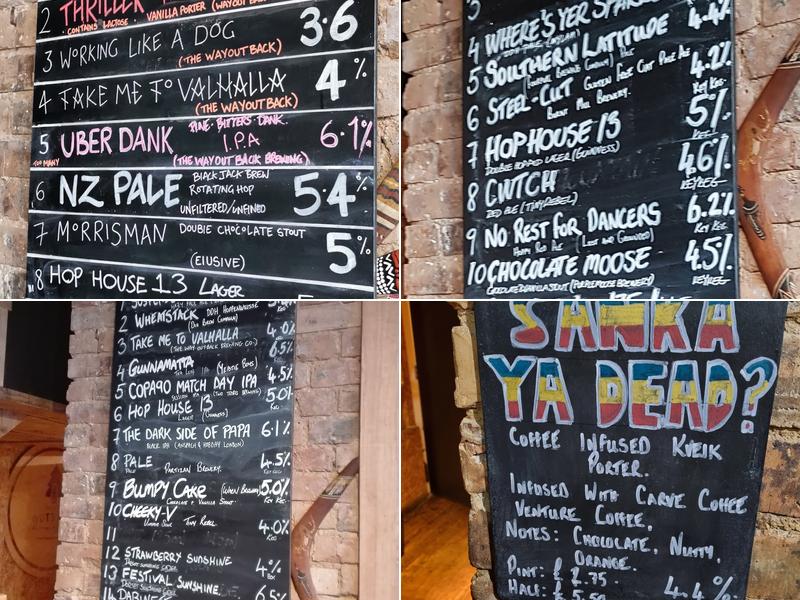 The Way Outback Brewing Company Menu