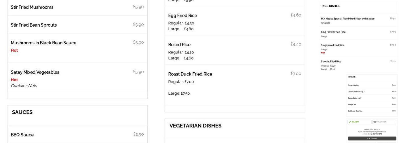 MY Chinese Takeaway Menu