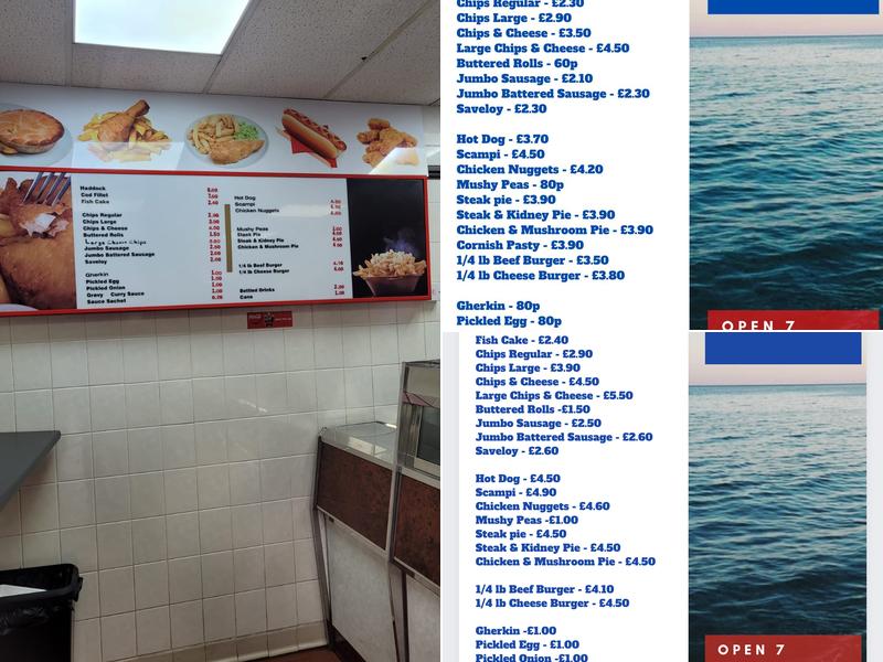 Seastar Fish And Chips Menu
