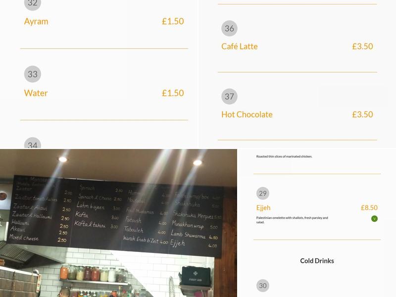 Simsim Mediterranean food Menu