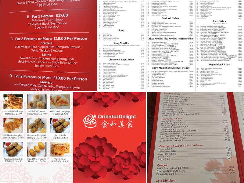 Oriental Delight Menu