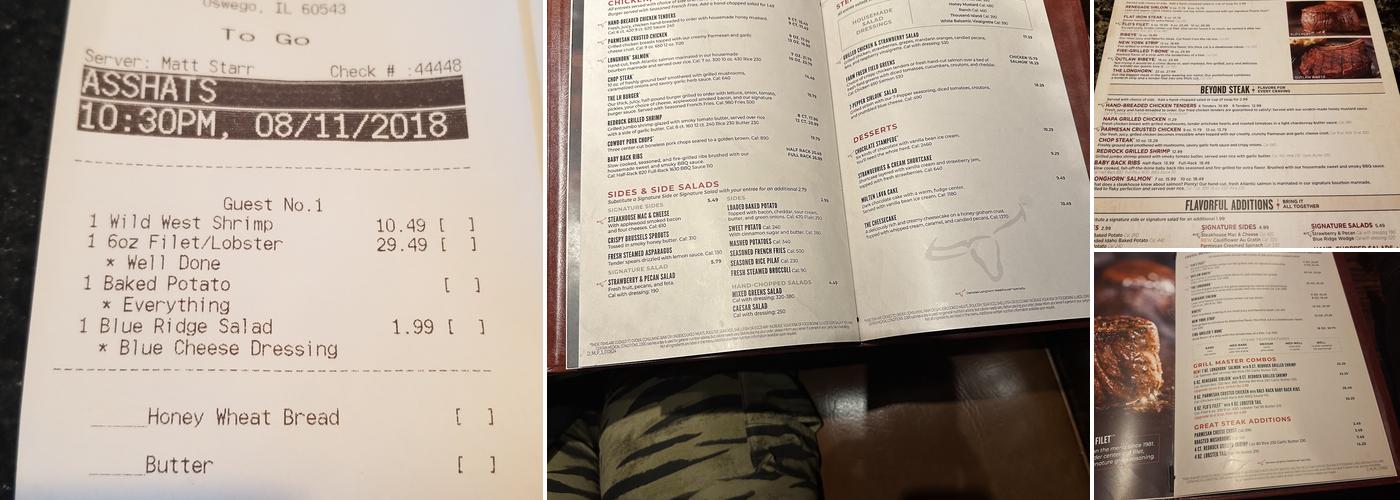 LongHorn Steakhouse Menu
