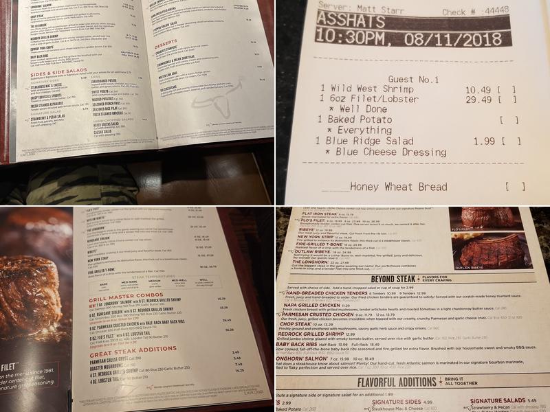 LongHorn Steakhouse Menu