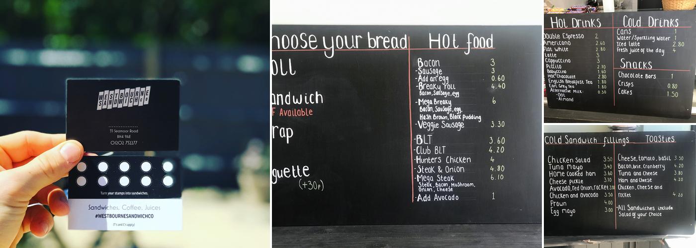Westbourne Sandwich Company Menu