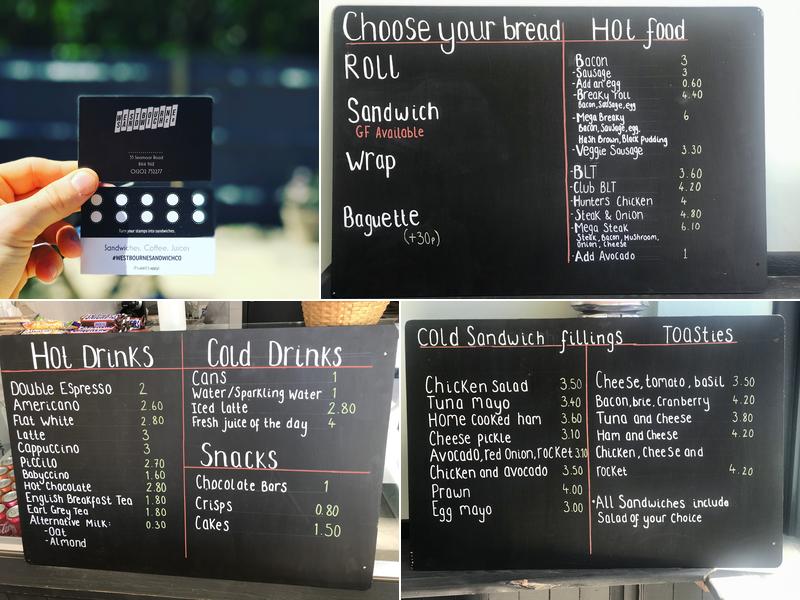 Westbourne Sandwich Company Menu