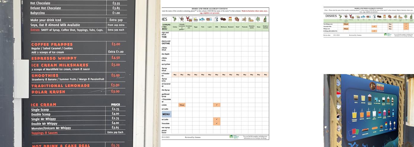 Coffee Reef Café Menu
