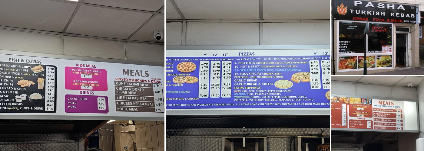 Pasha Turkish Pizza Kebab Restaurant Menu
