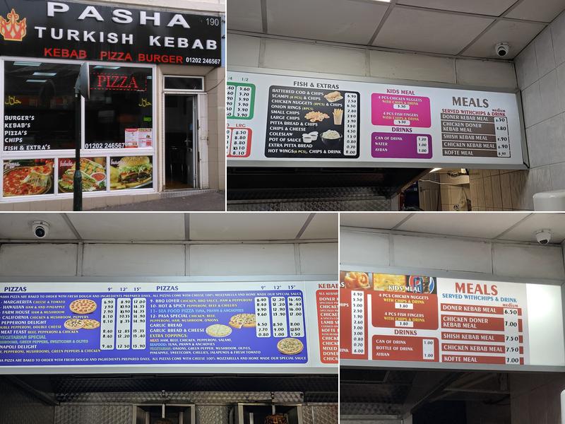 Pasha Turkish Pizza Kebab Restaurant Menu