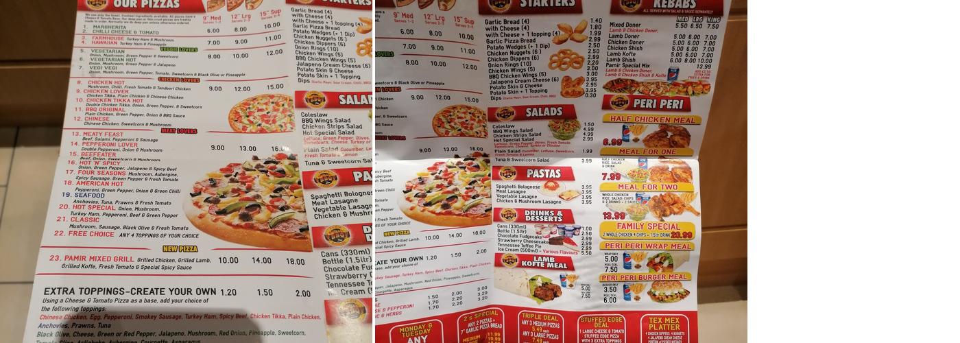 Pamir BBQ Express Menu