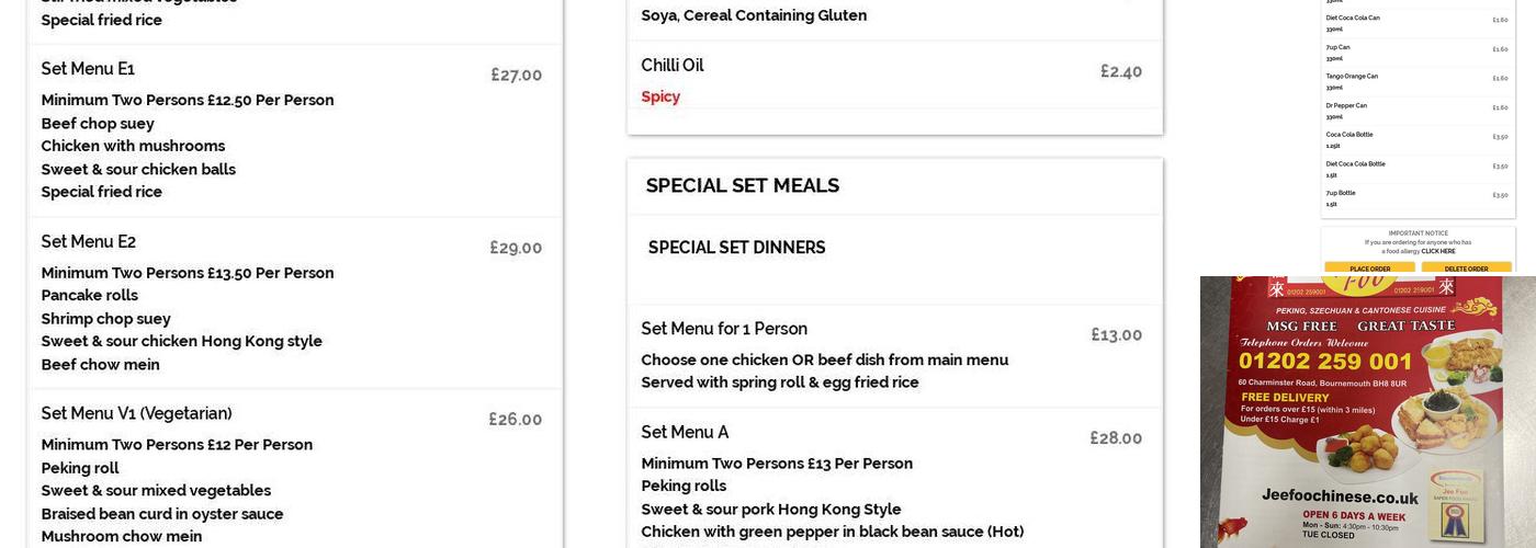 Jee foo Chinese Menu