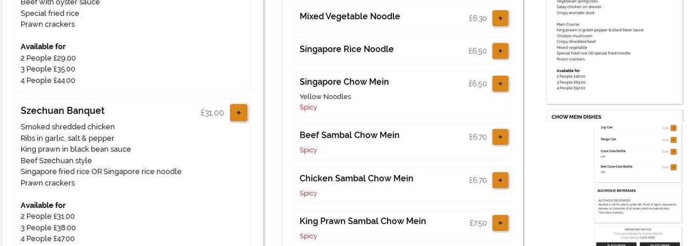 China City Chinese Takeaway Menu