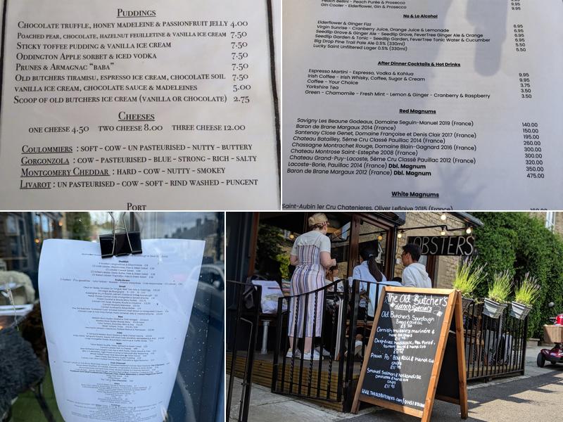 The Old Butchers Menu