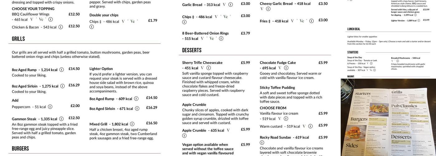 Kingsbridge Menu