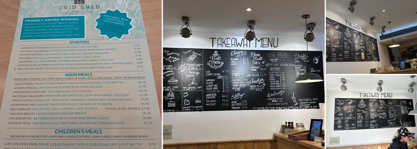 The Chip Shed - Bourton-on-the-Water Menu