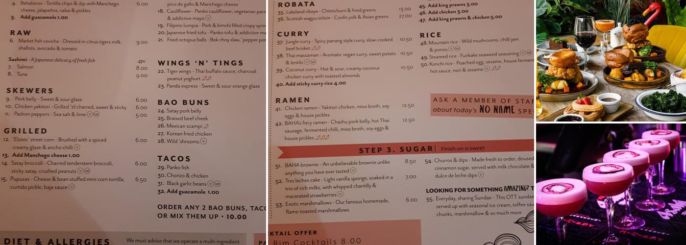 BAHA Bowness - Bar | Restaurant | Live Music Menu