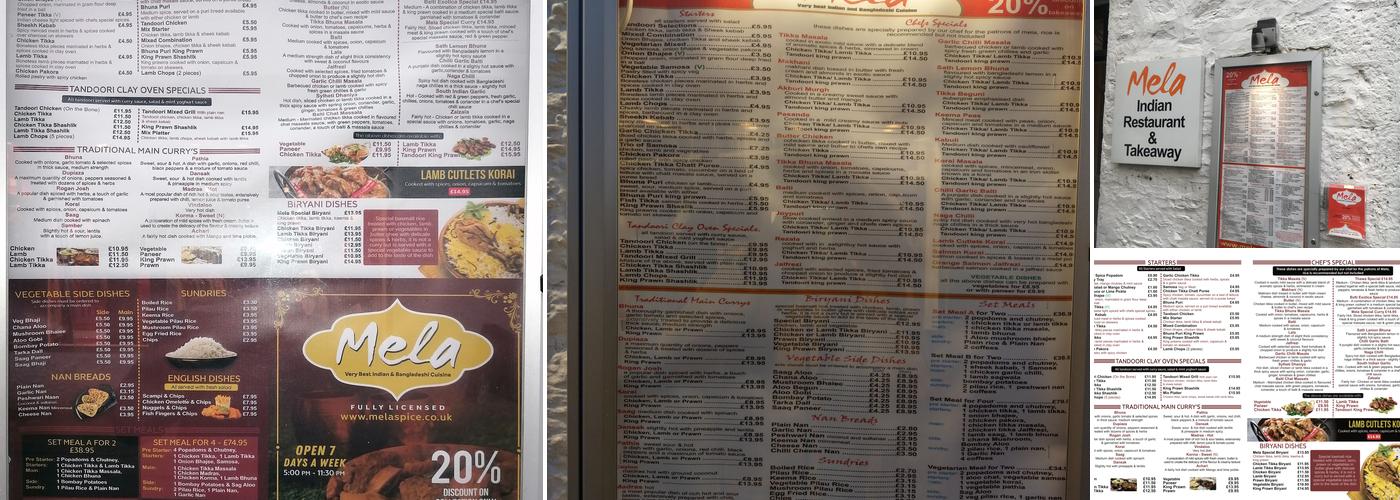 Mela Spice Restaurant Menu