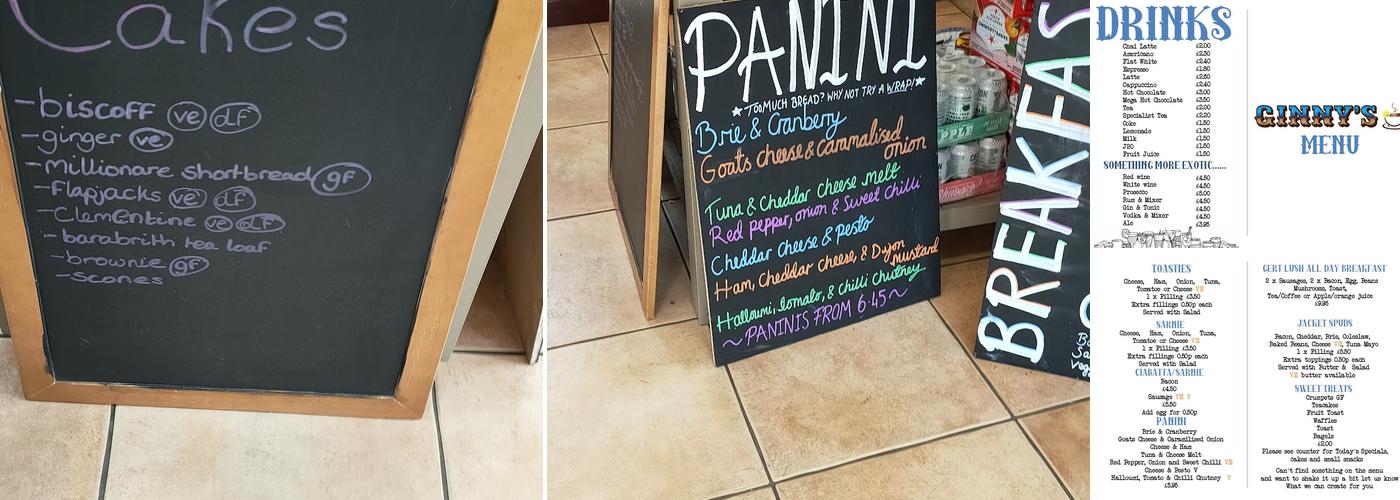 The Ginger Piggery & Ginny’s Cafe Menu