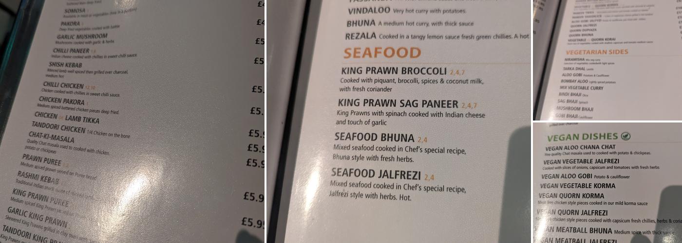 Shahi Restaurant & Bar Menu