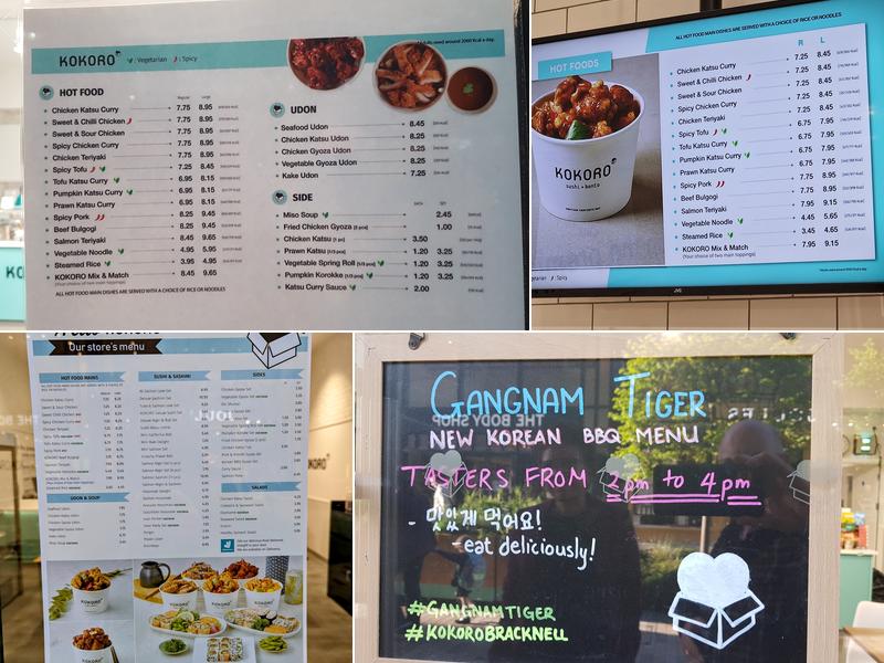 KOKORO Bracknell Menu