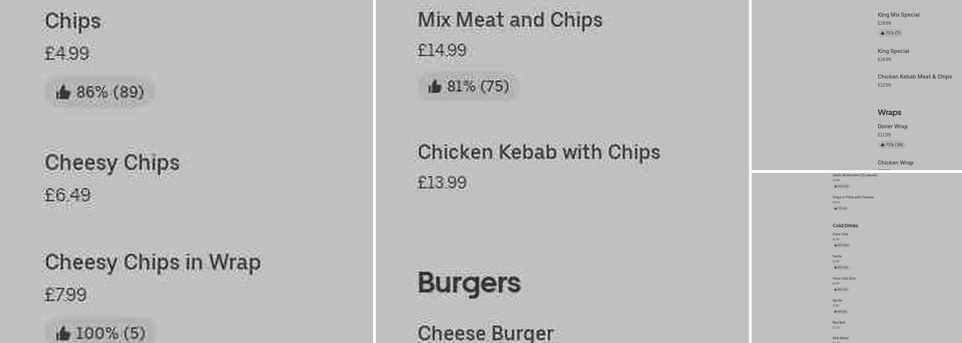 Kings Kebabs Menu