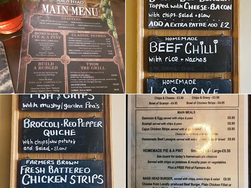 The Nags Head Menu