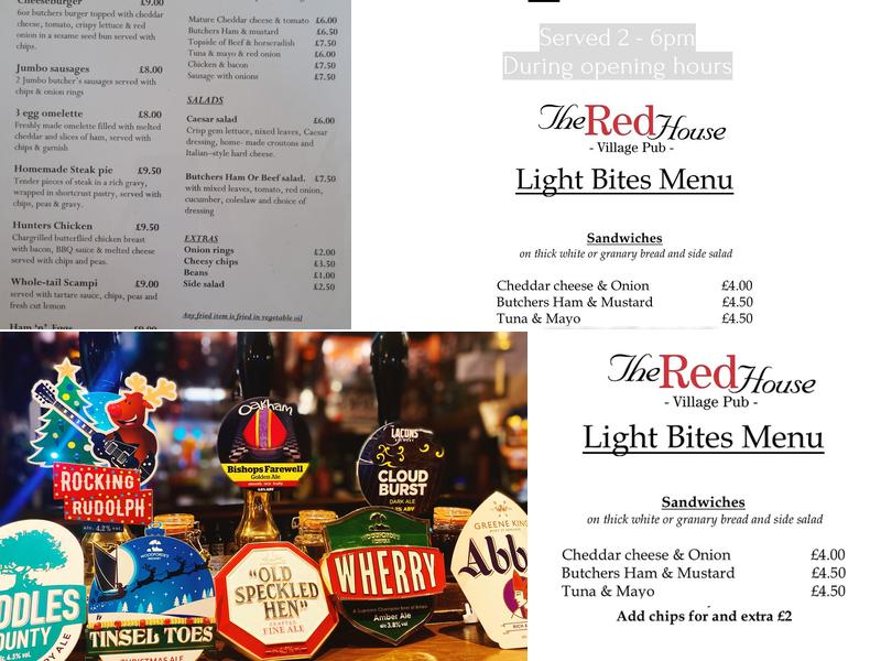 The Red House Menu