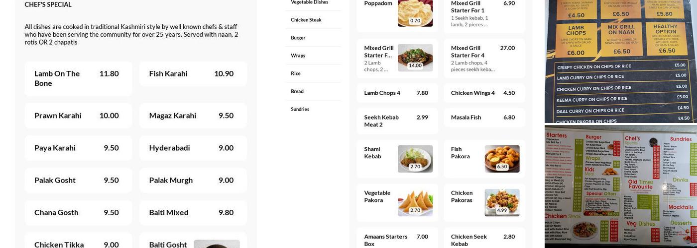 Amaans Grill House Menu