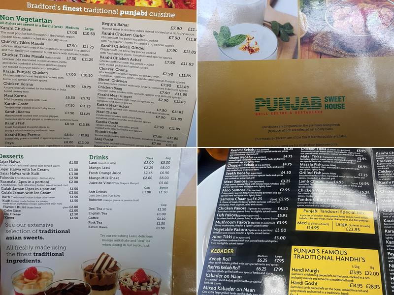 Punjabs Bradford Menu