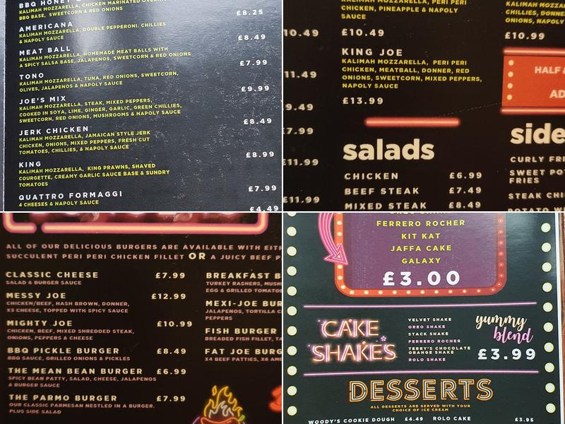 Woody Joe's Menu