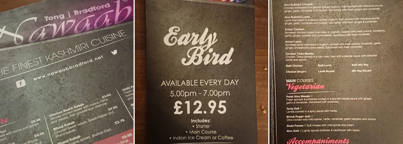 Nawaab Restaurant (Tong, Bradford) Menu