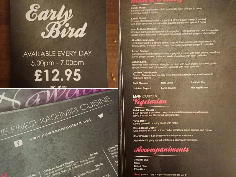 Nawaab Restaurant (Tong, Bradford) Menu