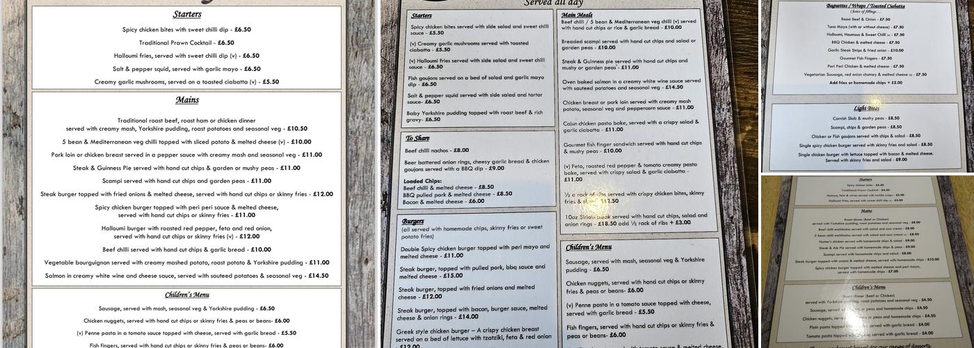 The Old Dolphin Menu