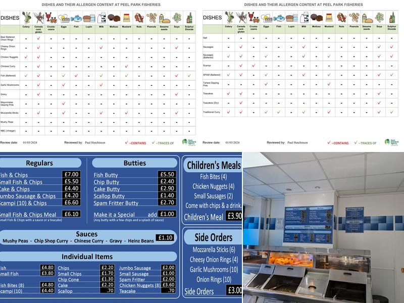 Peel Park Fisheries Menu
