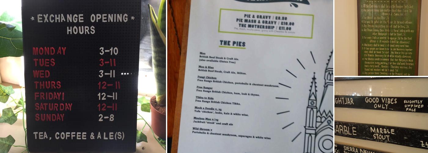 The Exchange Craft Beer House Menu