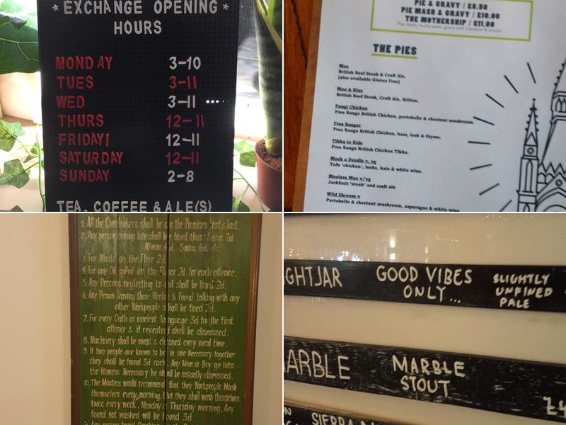 The Exchange Craft Beer House Menu