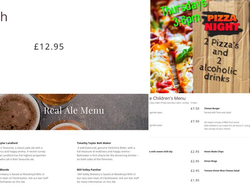 The New Packhorse Menu