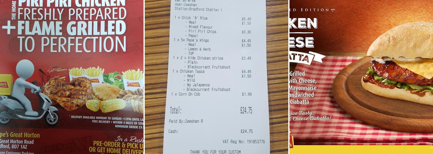 Pepe's Piri Piri Bradford Menu