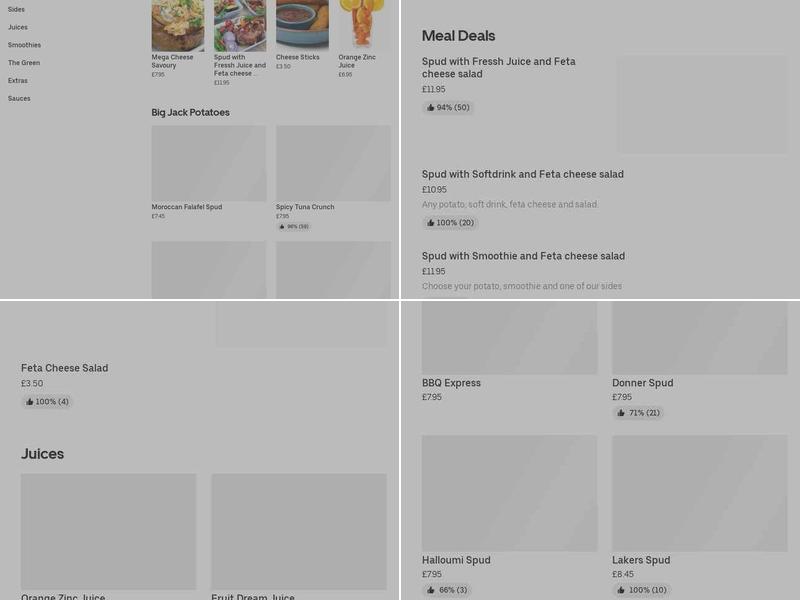 Big Jack Potatoes Menu