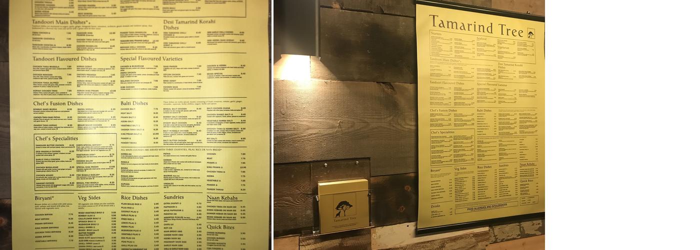 Tamarind Tree Menu
