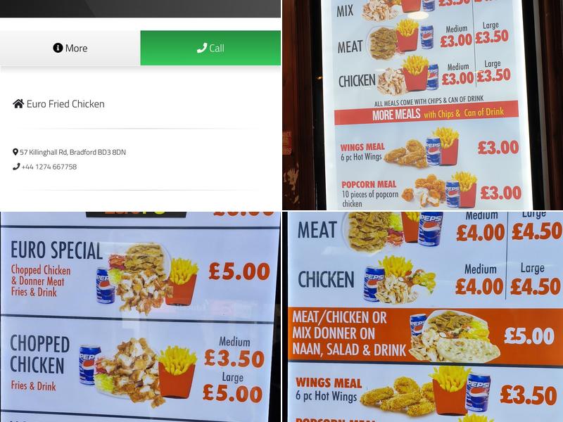 Euro Fried Chicken Menu