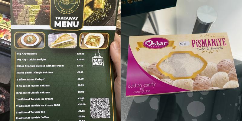 TURKISH SWEET CENTRE Menu