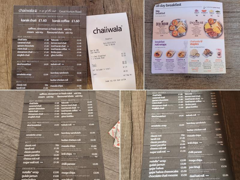 Chaiiwala Great Horton Road Menu