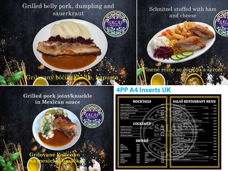 Salas Restaurant Menu