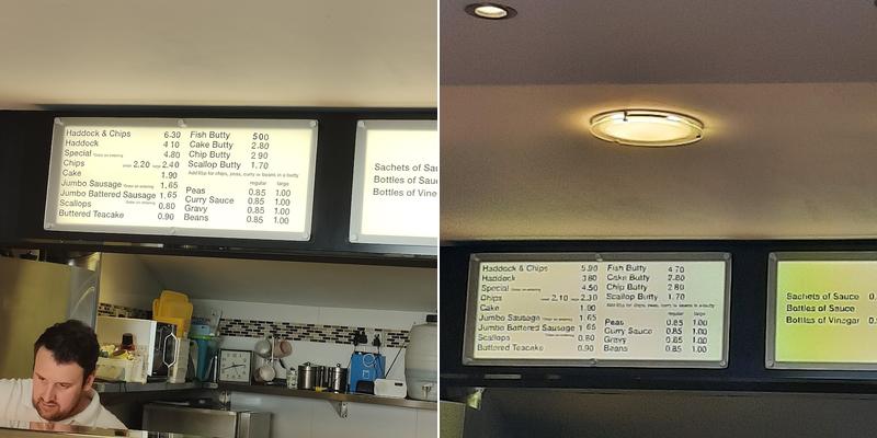 West Park Fisheries Menu