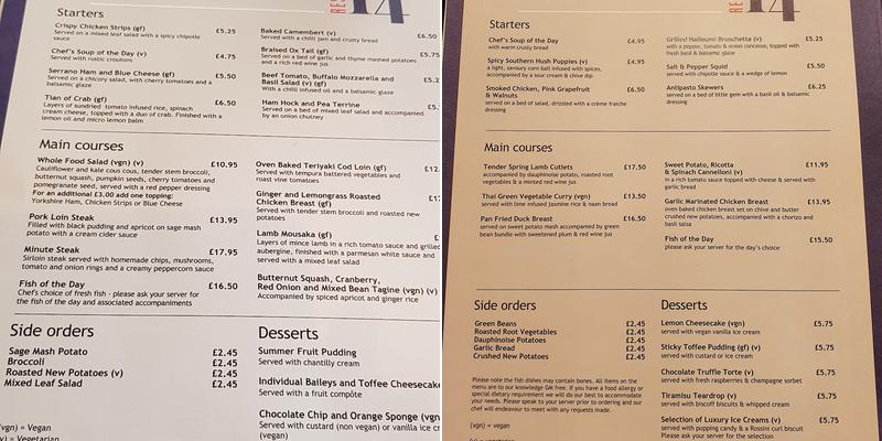 Restaurant 1914 Menu